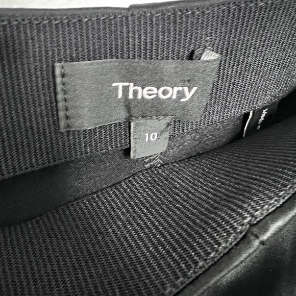 THEORY Satin Black Leggings Women’s Sz 10 - Picture 2 of 10